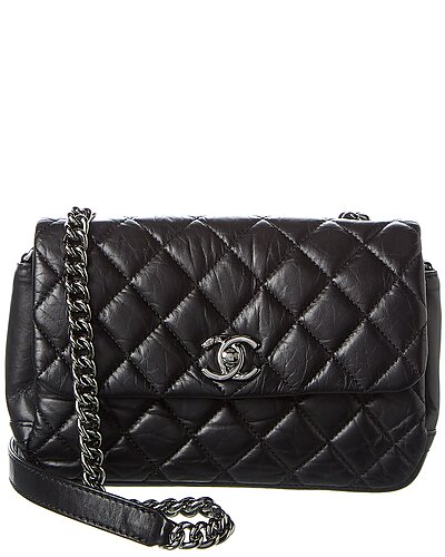 Chanel Black Quilted Calfskin Leather Medium CC Flap Bag (Authentic Pre-Owned)