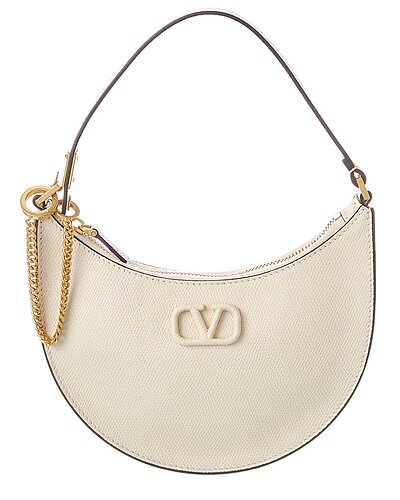 Valentino VLogo Grainy Leather Shoulder Bag