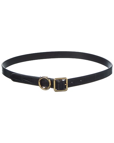 Jacquemus Regalo Thin Croc-Embossed Leather Belt, Black Jacquemus Regalo Belt in White | Lyst main image 2
