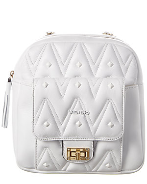 Valentino By Mario Valentino Simeon Preciosa Leather Backpack In White