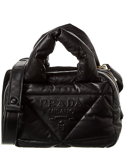 Prada Logo Leather Shoulder Bag