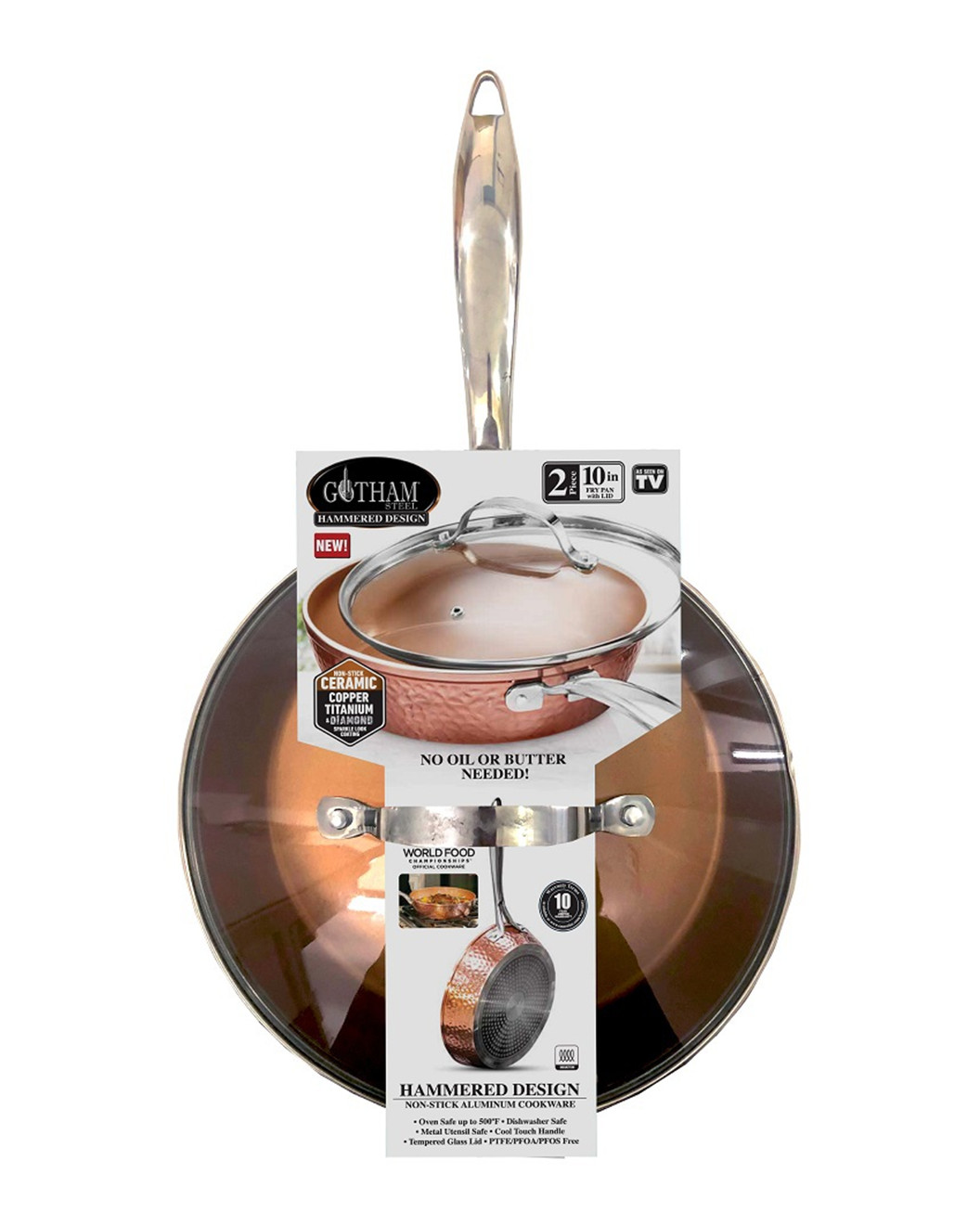 Hammered Copper 10in Fry Pan