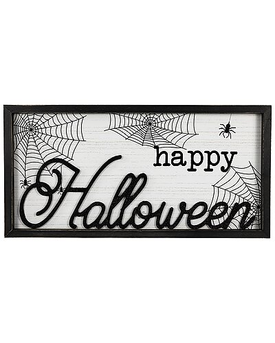 Northlight 23.5in Happy Halloween Spider Web Wall Sign