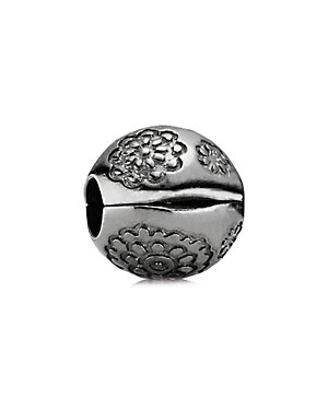 PANDORA Midnight Silver Bloom Clip Charm 