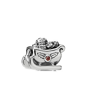 PANDORA Santa's Sleigh Silver Garnet Charm 