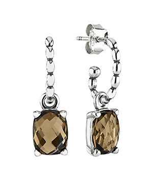 PANDORA Autumn Breeze Silver Smoky Quartz Earring 
