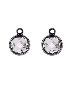PANDORA Elegance Silver Amethyst Earring Charms 