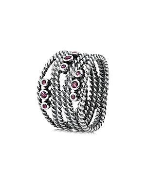 PANDORA Hidden Romance Silver Rhodolite Ring