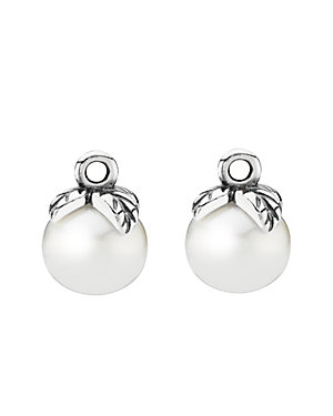 PANDORA Garden Odyssey Silver Pearl Earring Charms