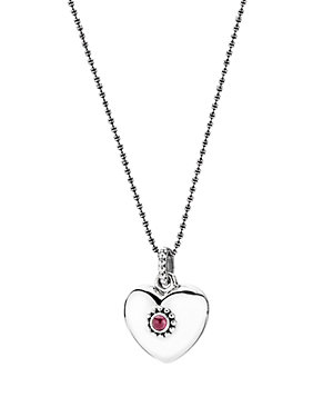 PANDORA Treasured Hearts Silver Rhodolite 31in Necklace