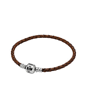 PANDORA Silver & Leather Bracelet