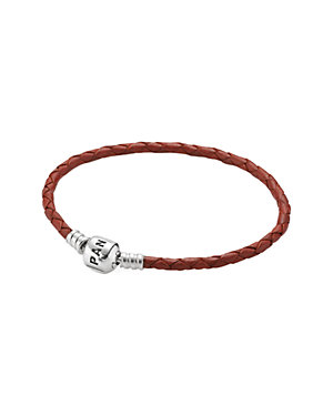 PANDORA Silver & Leather Bracelet