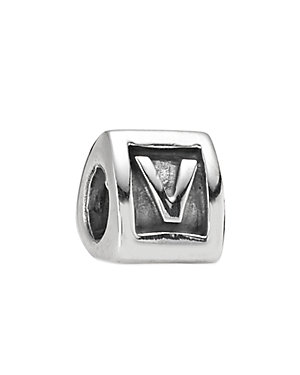 PANDORA Silver Letter V Charm