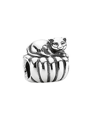 PANDORA Cozy Cat Silver Charm