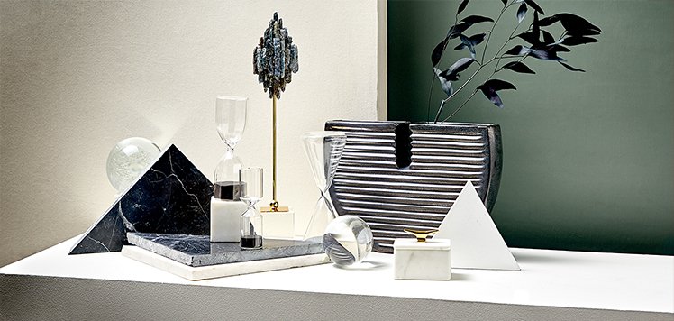 Black & White Decor With Marble Accents