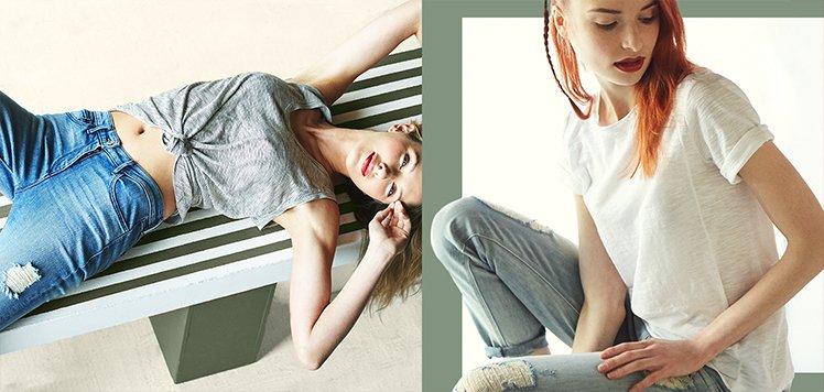 Distressed Denim & Easy Tees