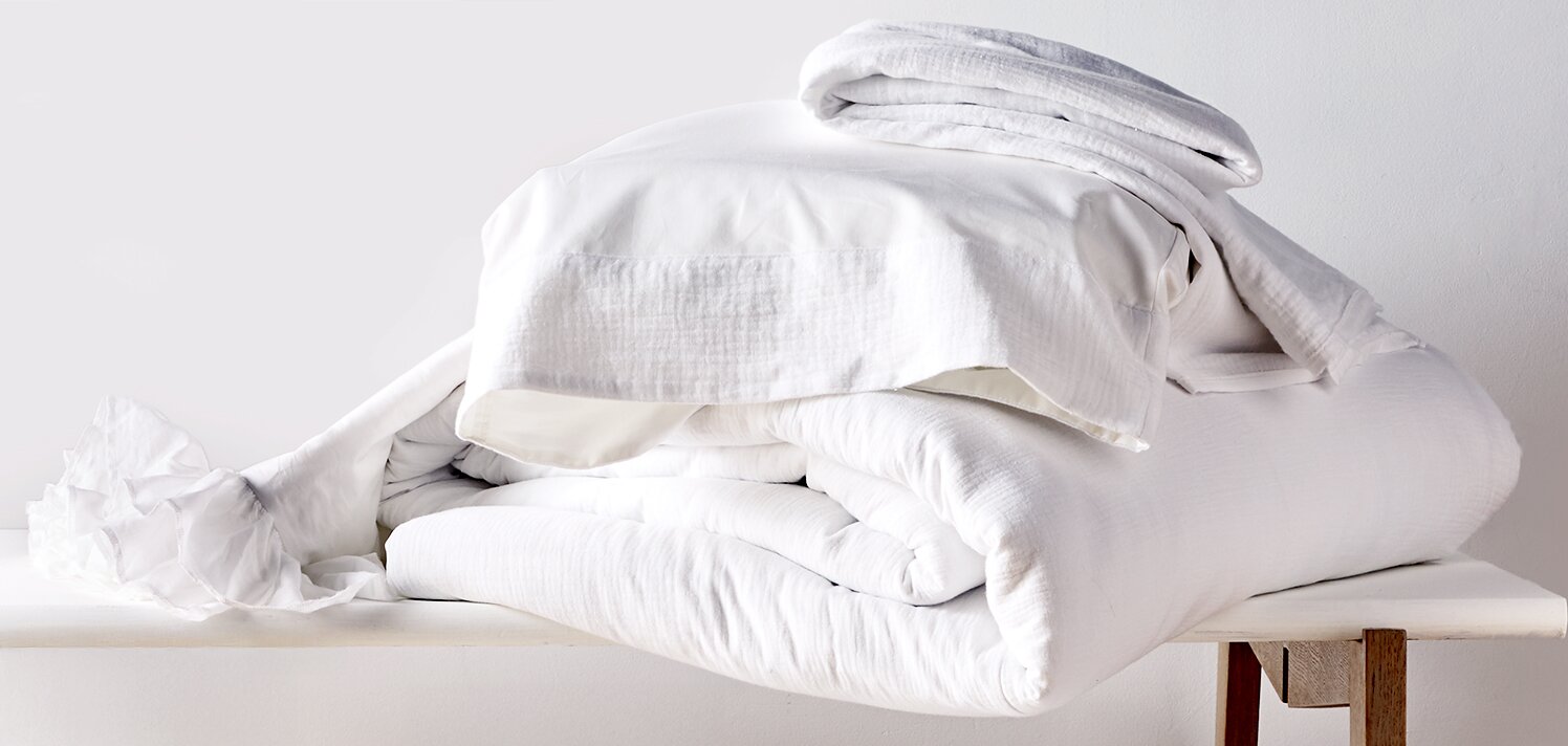 Crisp White Sheets, Towels, & More