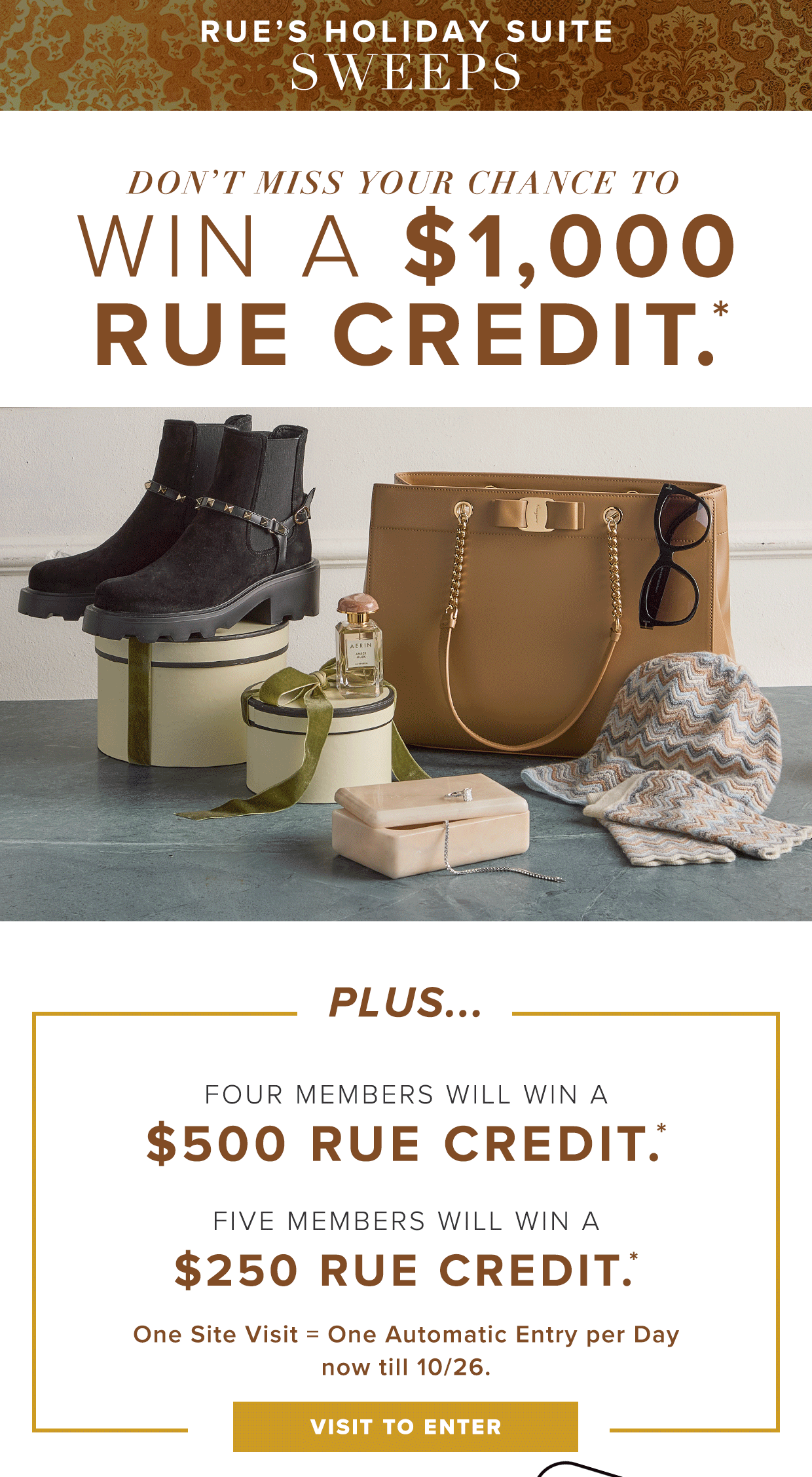 Win a $1,000 Rue Credit*
