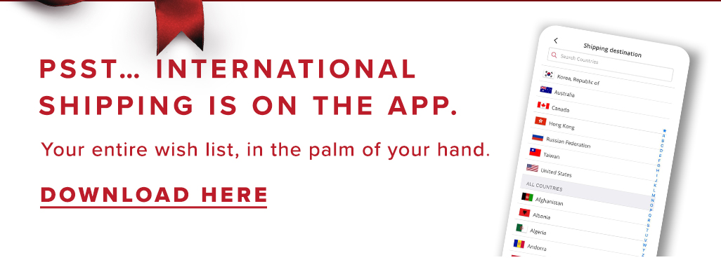 International Shipping is available on the app!