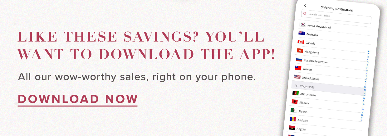 International Shipping is available on the app!