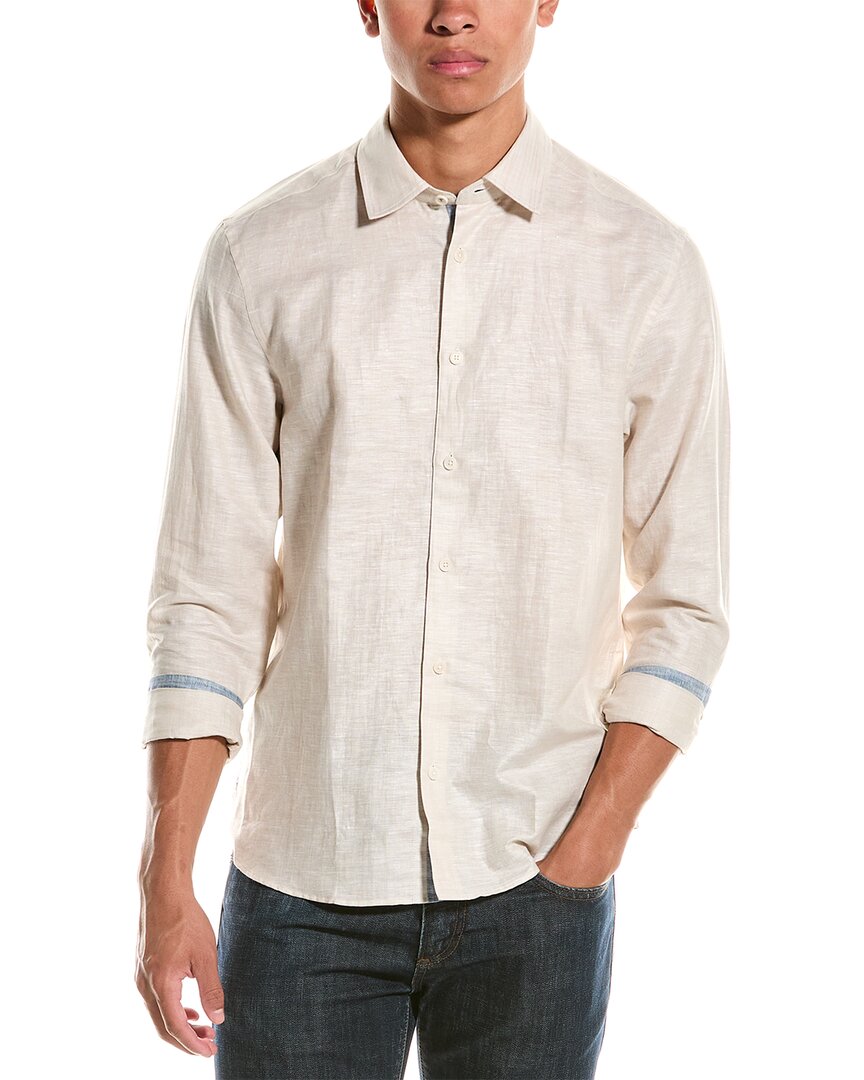 TED BAKER TED BAKER REGULAR FIT LINEN-BLEND SHIRT