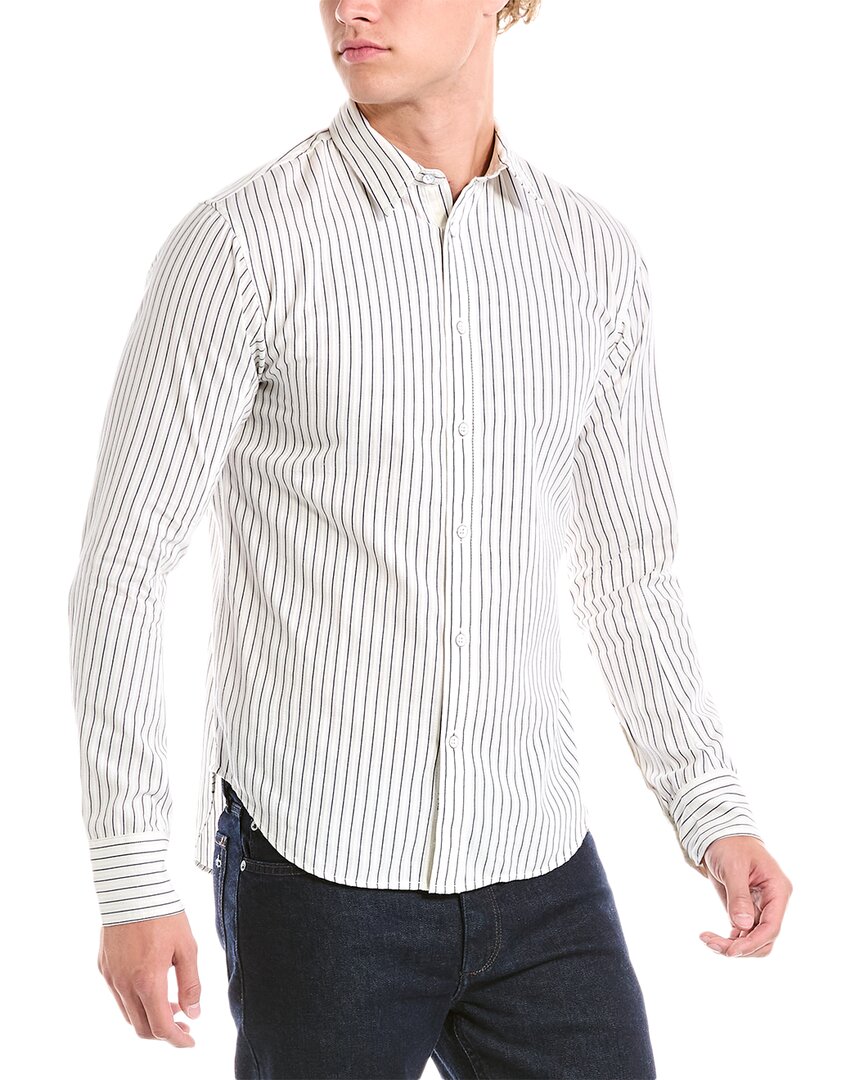 Rag & Bone Fit 2 Stripe Engineered Shirt In White