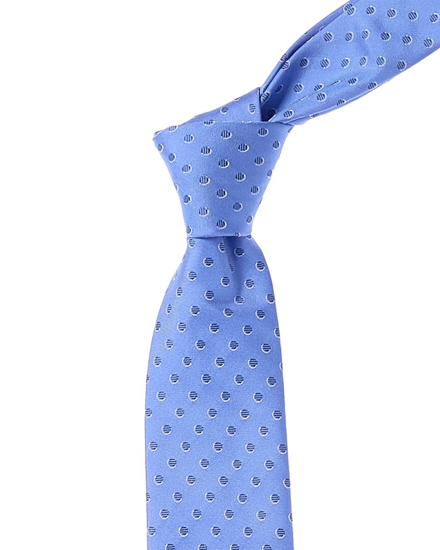 Hugo Boss Light Pastel Blue Dots Silk Tie In Blue