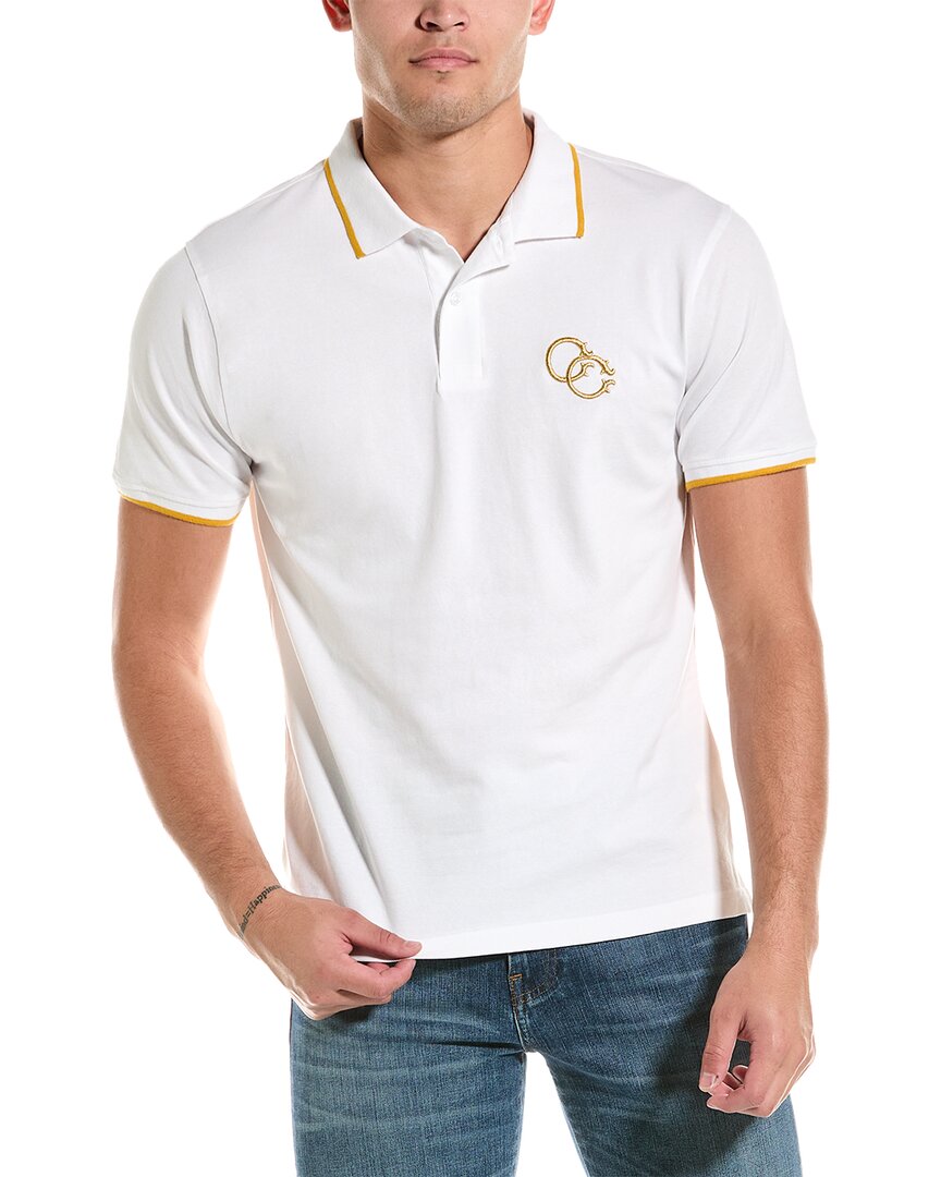 Shop Cavalli Class Logo Polo Shirt In White