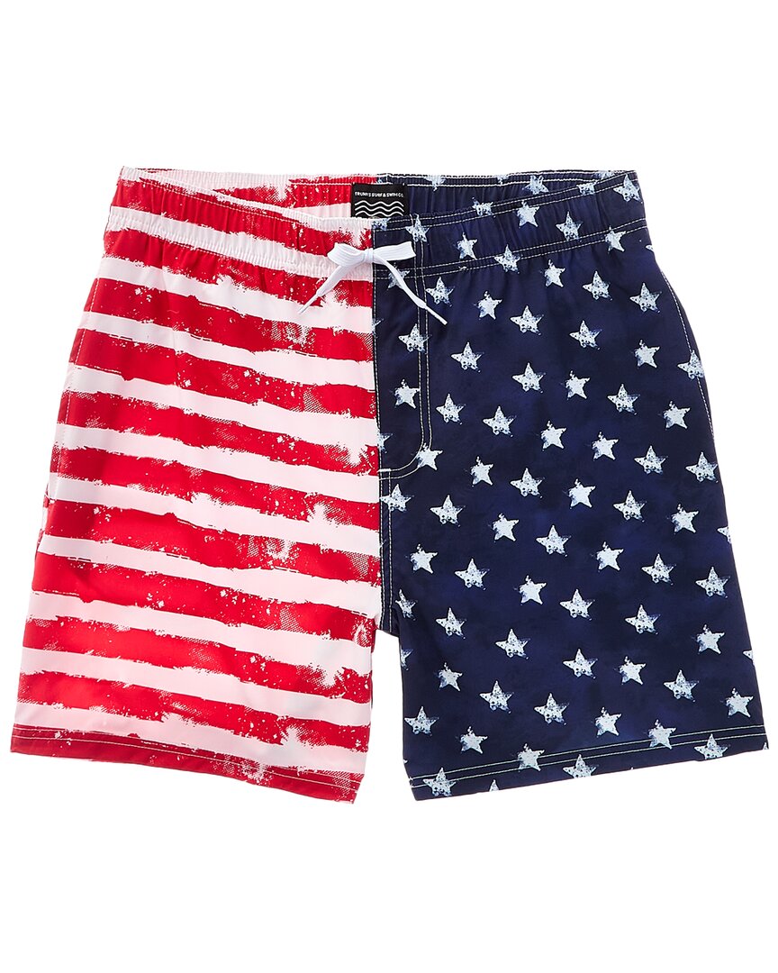 Shop Trunks Surf & Swim Co. Vintage Flag Swim Trunk In Blue