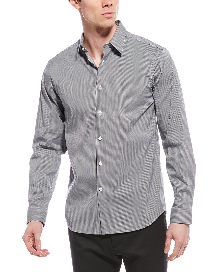Theory Sylvain Pinstripe Button-up Shirt In Blue