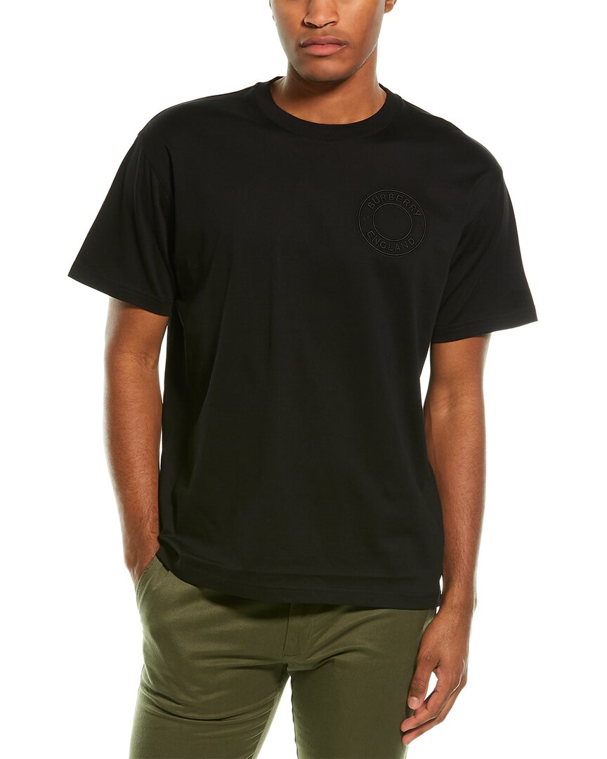 Shop Burberry Embroidered T-shirt In Black