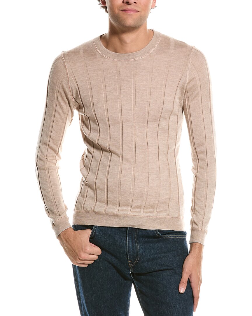 Brunello Cucinelli Ribbed Cashmere Blend Sweater With Crew Neck