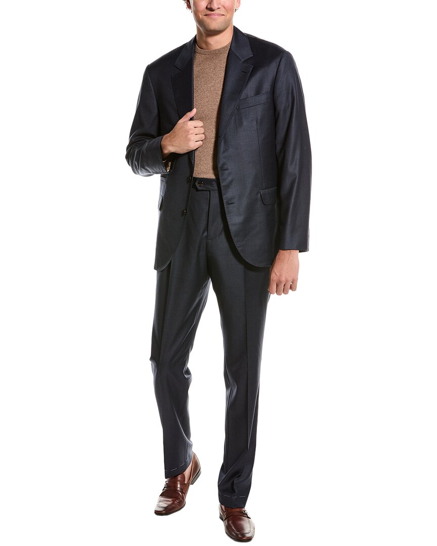 Brunello Cucinelli Wool Suit With Pleated Pant