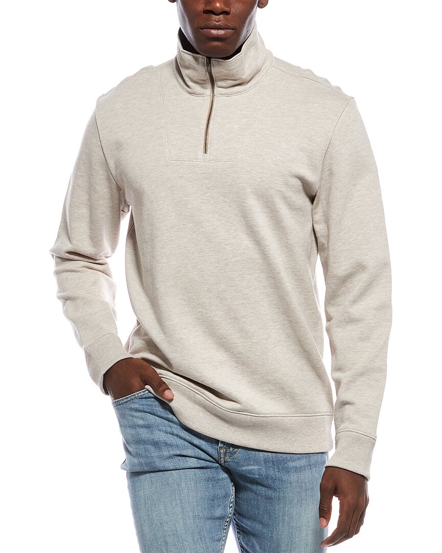 Vince Mock Neck 1/4-zip Sweater In Multi