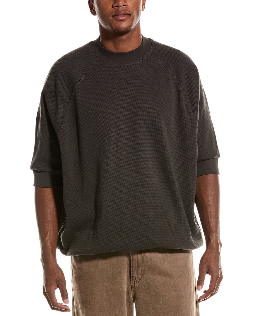 Essentials Fear Of God  Thermal Knit Crewneck Sweatshirt In Black