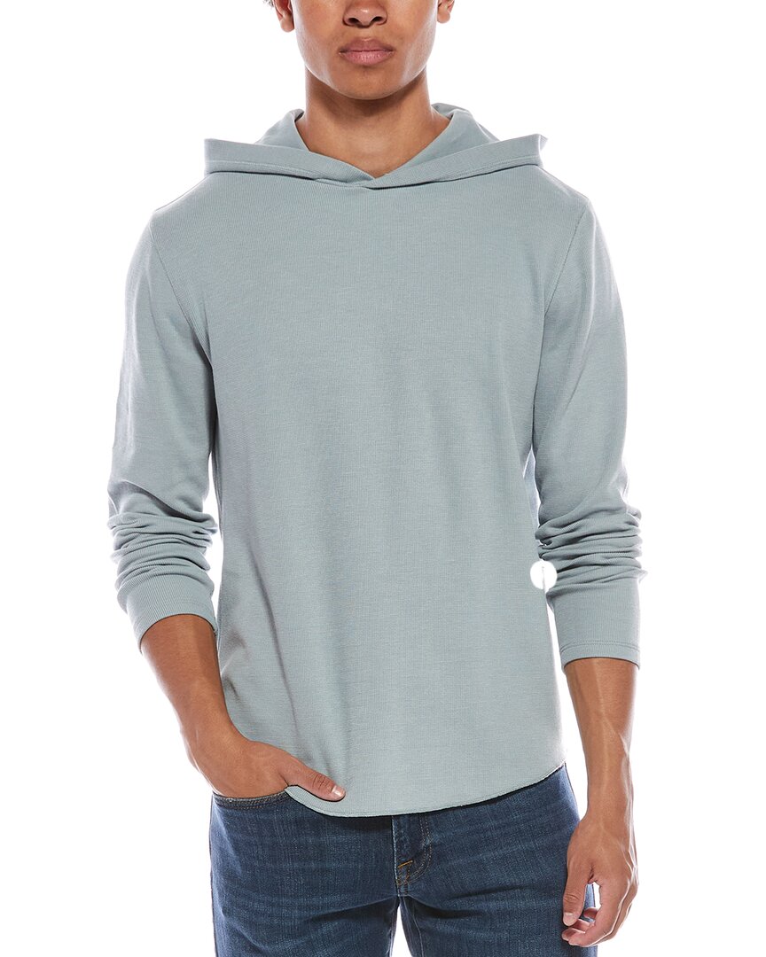 Vince Flat Back Hoodie In Blue