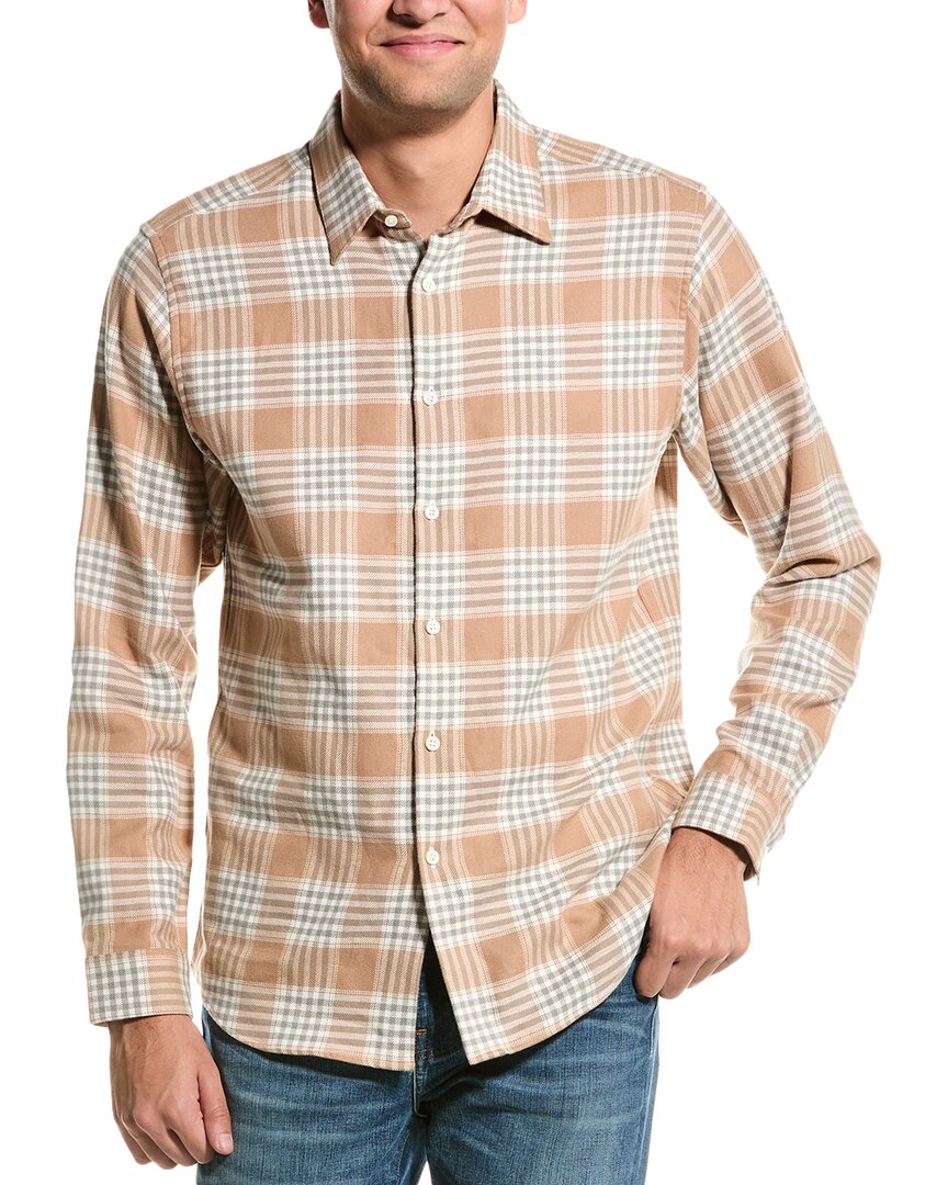 Theory Irving Flannel Shirt In Beige