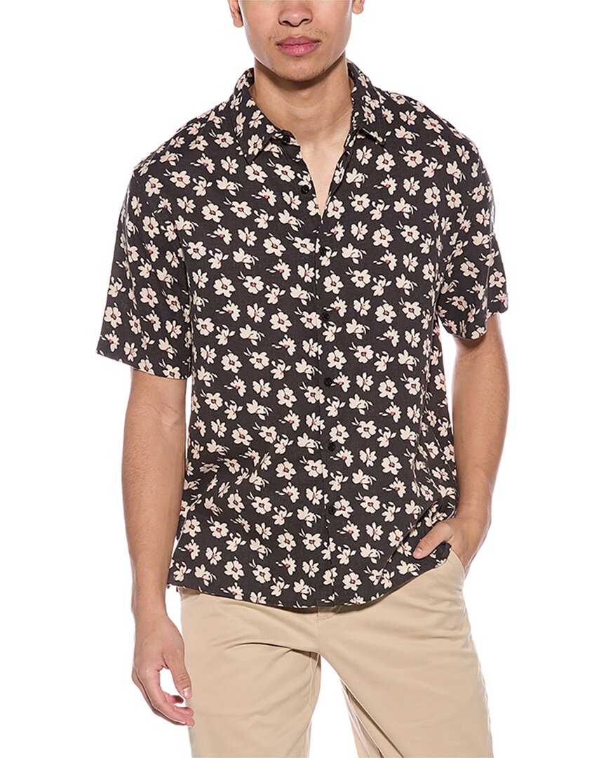 Vince Abstract Daisies Shirt In Black