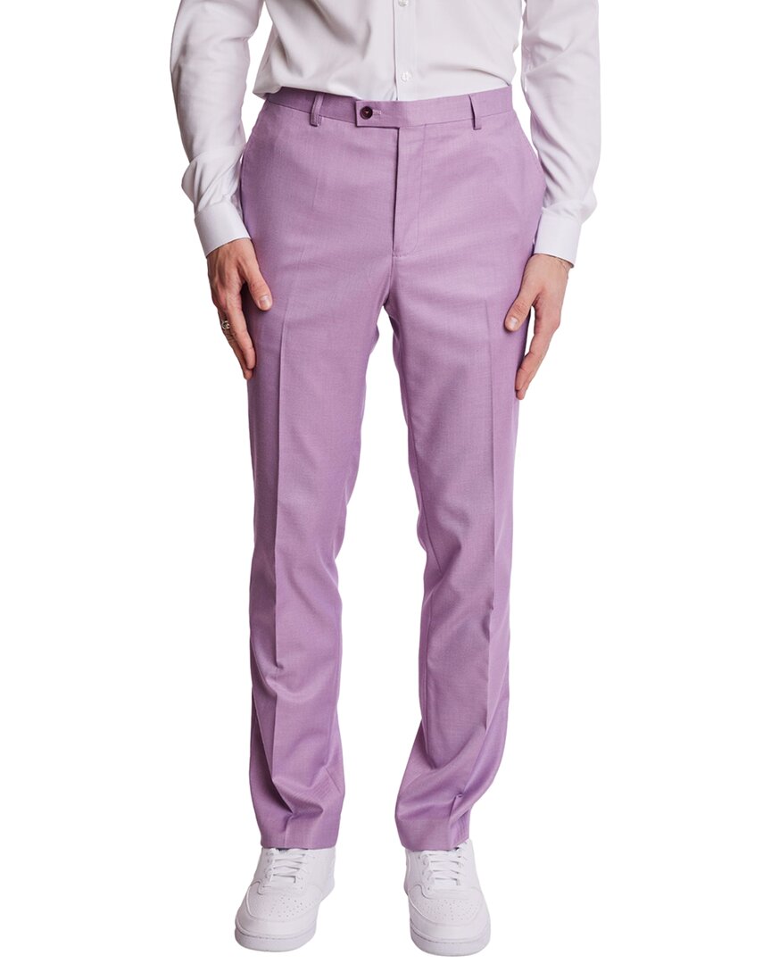 Paisley & Gray Downing Slim Flat Front Dress Pants In Multi