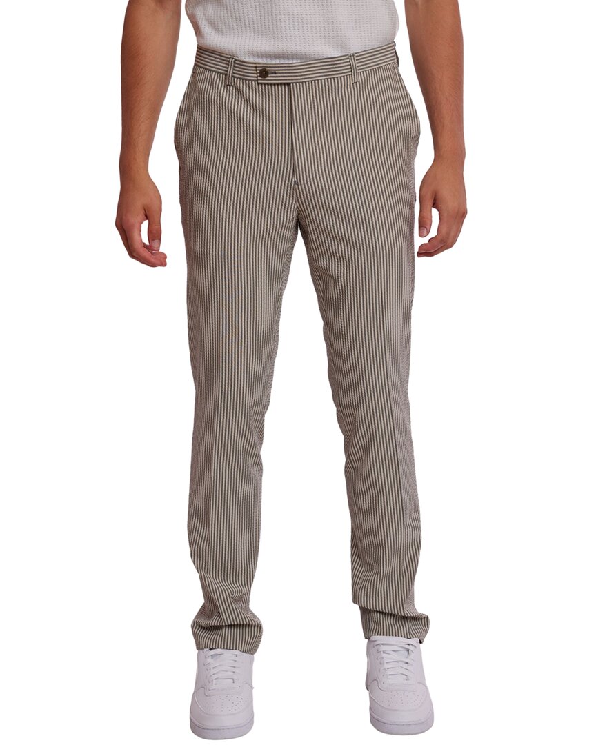 Paisley & Gray Downing Slim Flat Front Stripe Seersucker Dress Pants