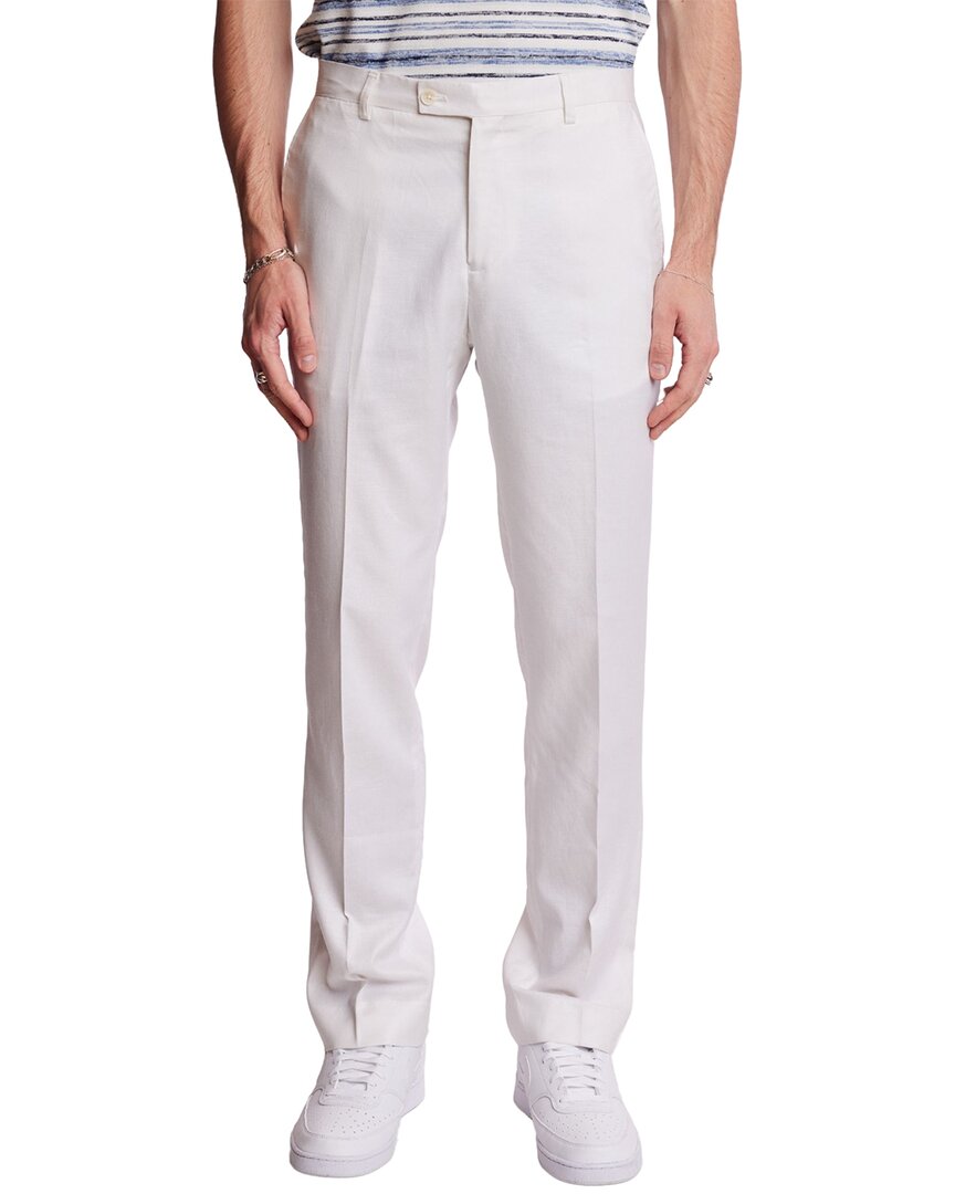 Paisley & Gray Downing Slim Flat Front Linen Blend Dress Pants