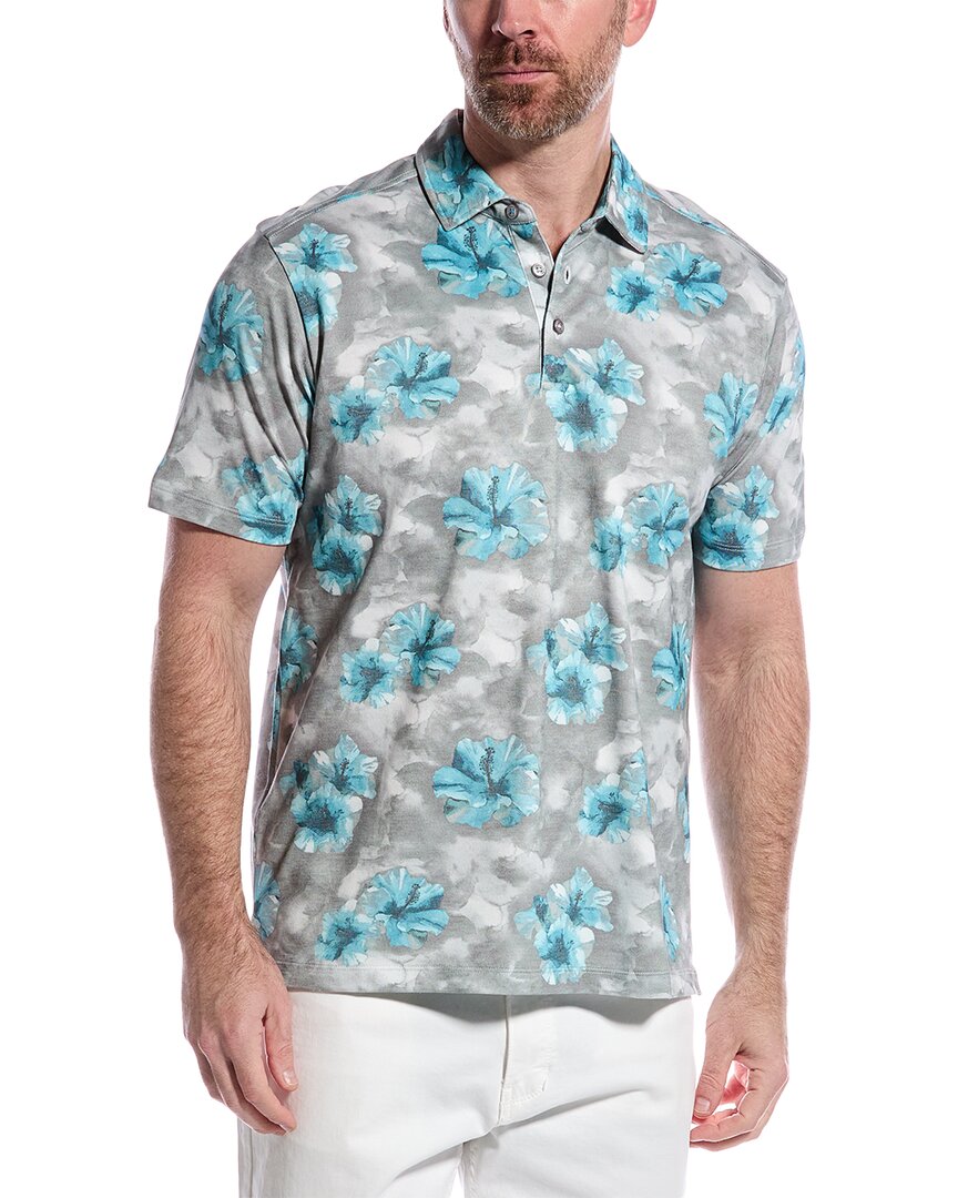 Tommy Bahama Stormy Blues Polo Shirt In Silver