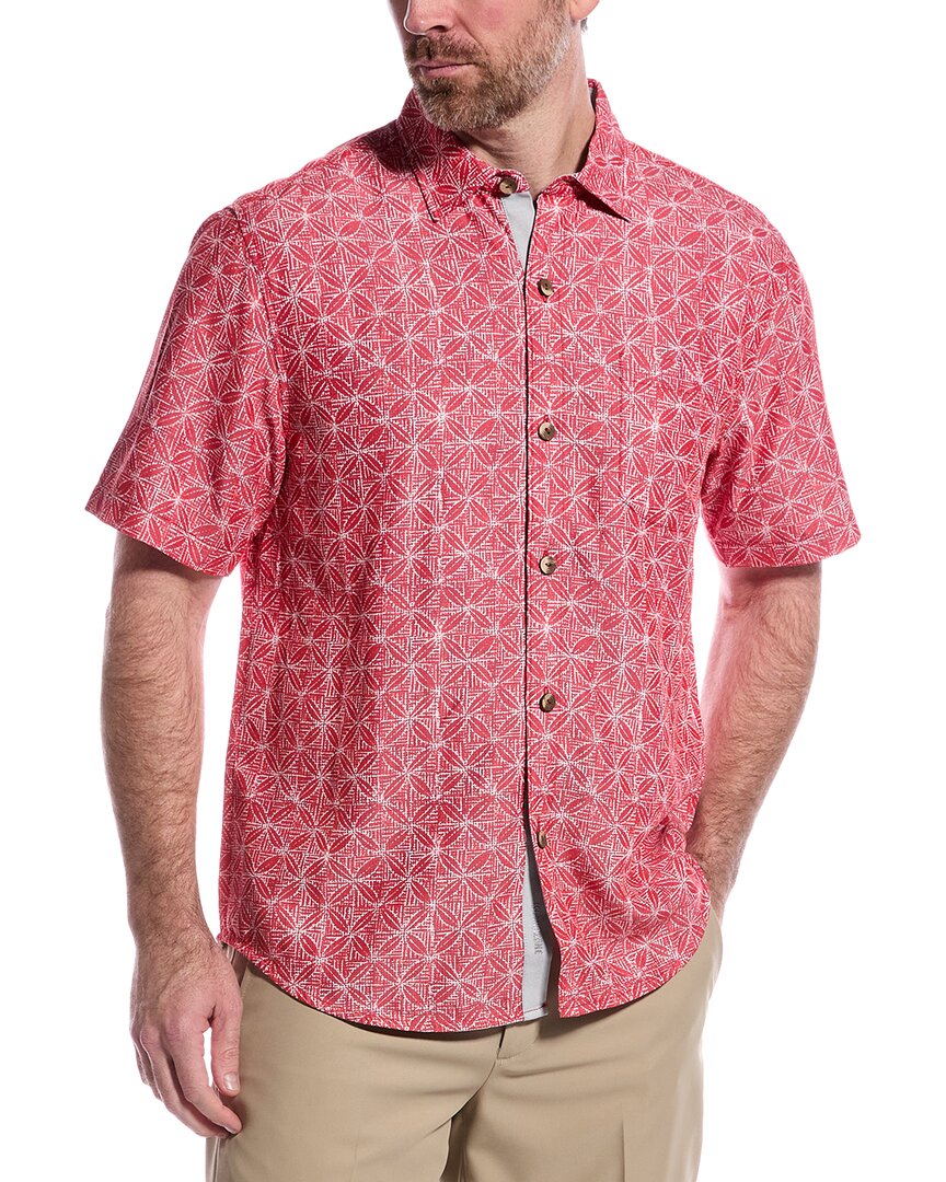 Tommy Bahama Coconut Point Fleur De Geo Camp Shirt In Red