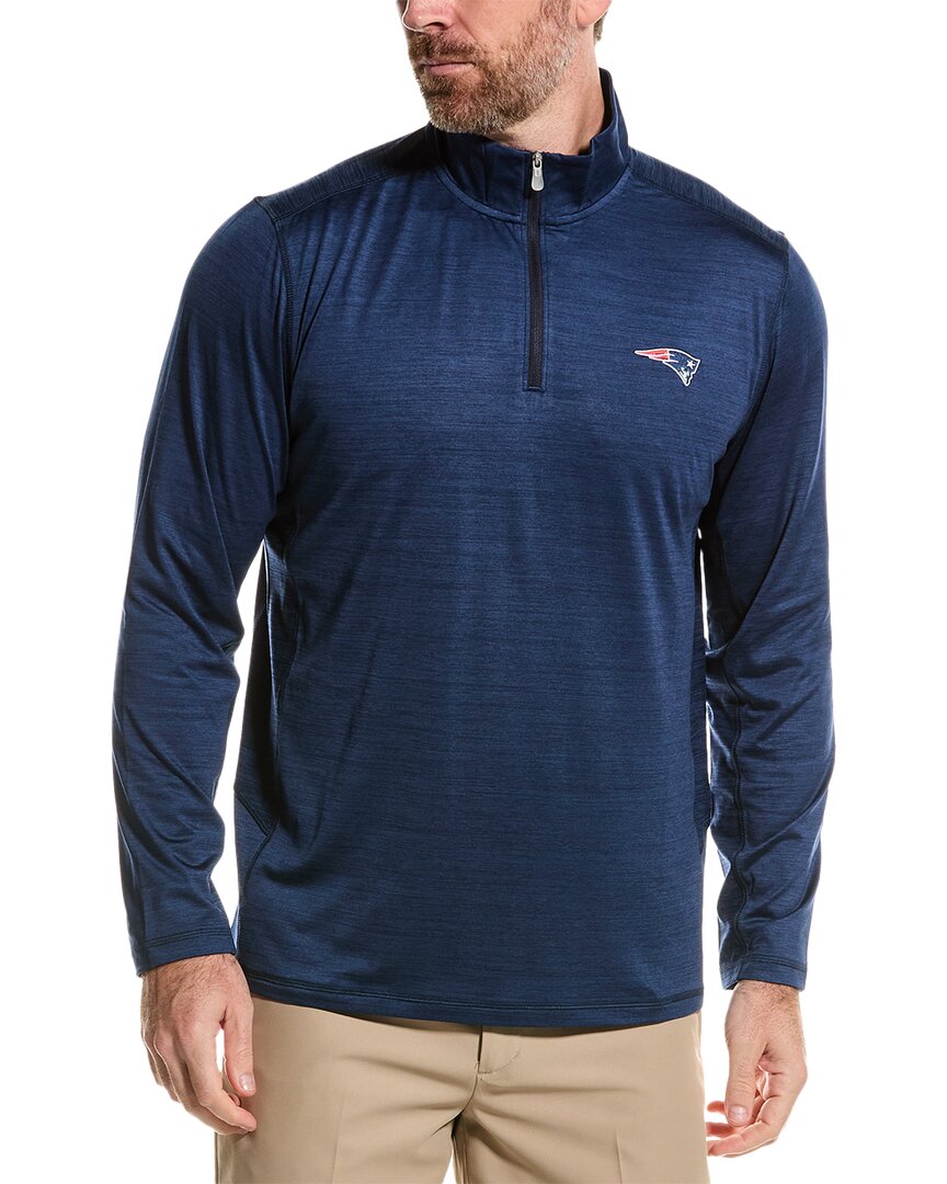 Tommy Bahama Sport Delray 1/2-zip Nfl Patriots Pullover In Blue