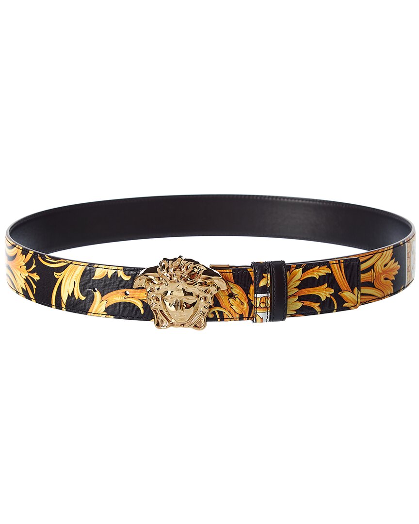 Versace La Medusa Le Pop Classique Print Leather Belt In Nocolor
