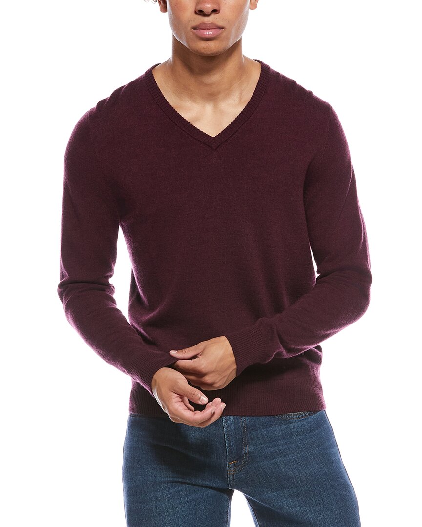 Mette Merino Wool V-neck Sweater In Burgundy