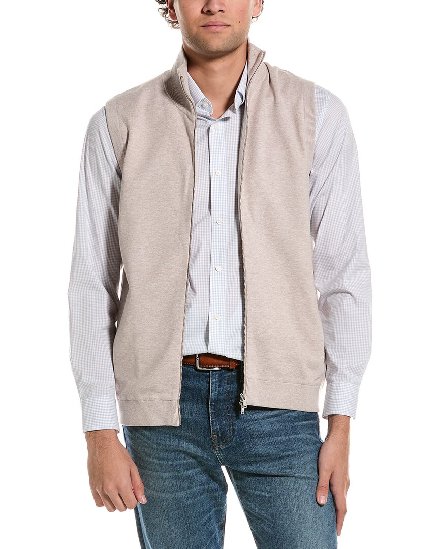 Shop Reiss Bristol Zip-through Vest In Brown