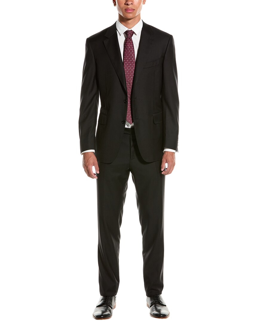 Canali 2pc Wool Suit In Black