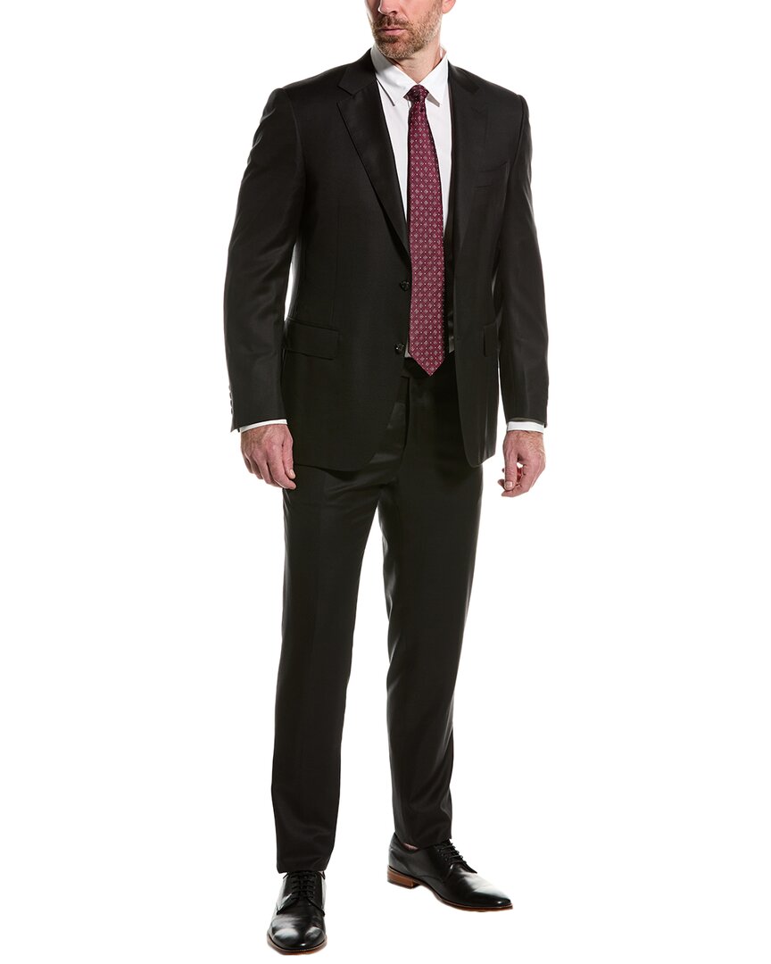 Canali 2pc Wool Suit In Black