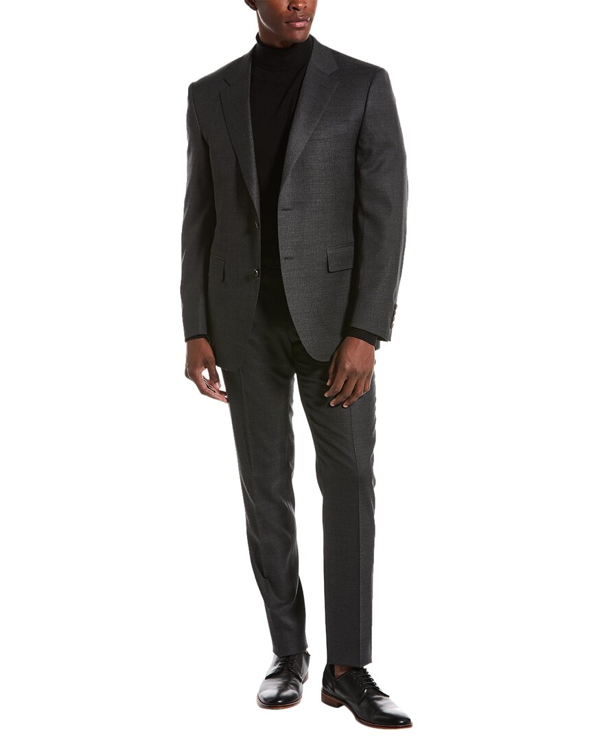 Canali 2pc Wool-blend Suit In Grey